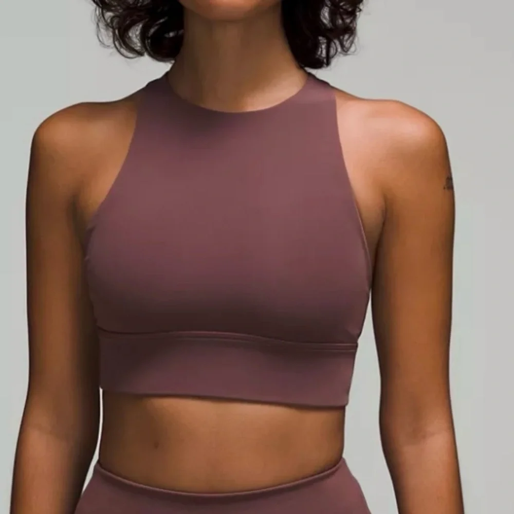 LULULEMON Energy Bra High Neck Longline Tough Dark Oxide Sports Bra Size 4